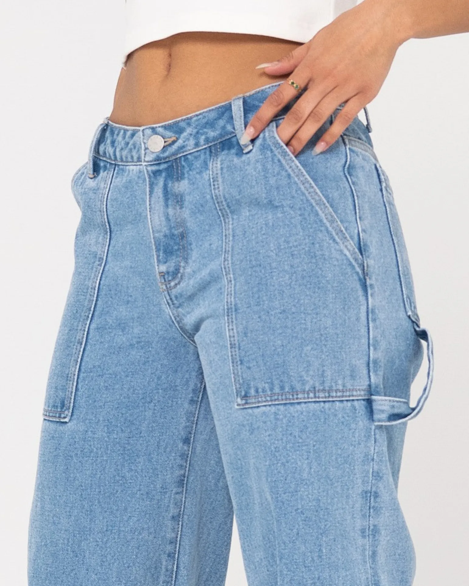 Vaqueros Carpinteros De Mezclilla De Talle Bajo Billie>Rusty Online