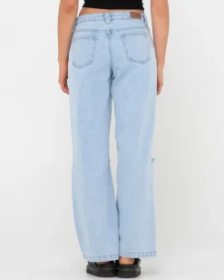 Vaqueros De Mezclilla Rasgados De Talle Bajo><noscript><img width=