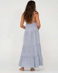 Vestido Largo A Rayas Con Capas Siena>Rusty Fashion