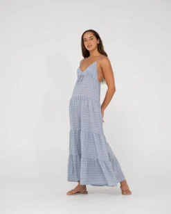 Vestido Largo A Rayas Con Capas Siena><noscript><img width=