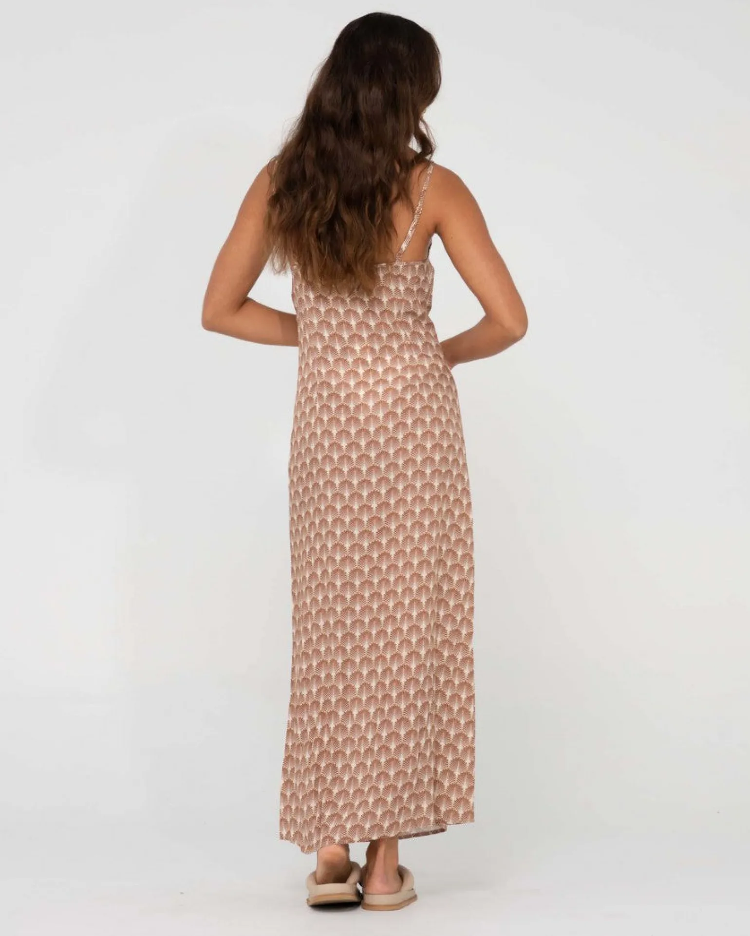 Vestido Largo Con Aberturas Y Estampado Panama>Rusty Discount