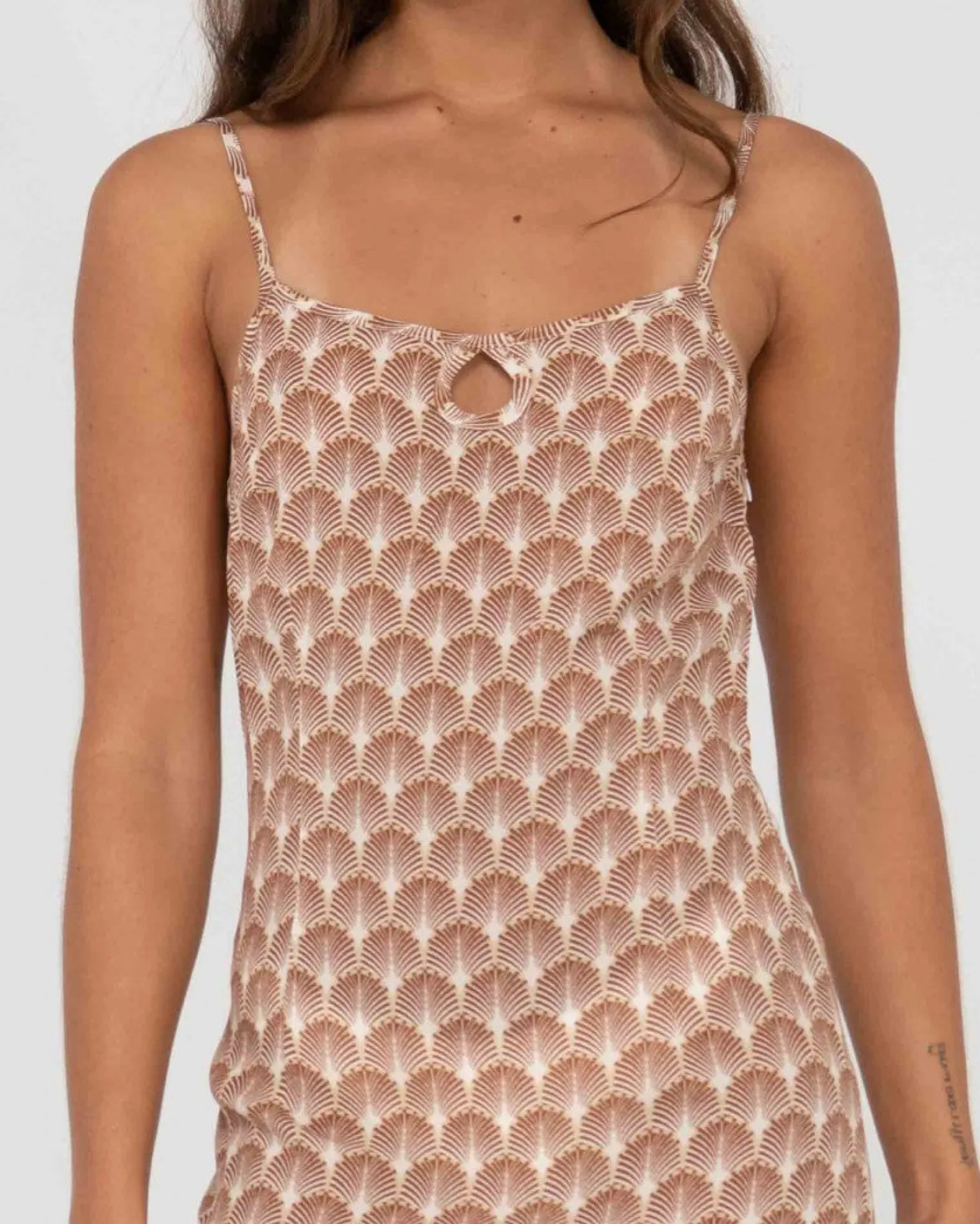 Vestido Largo Con Aberturas Y Estampado Panama>Rusty Discount