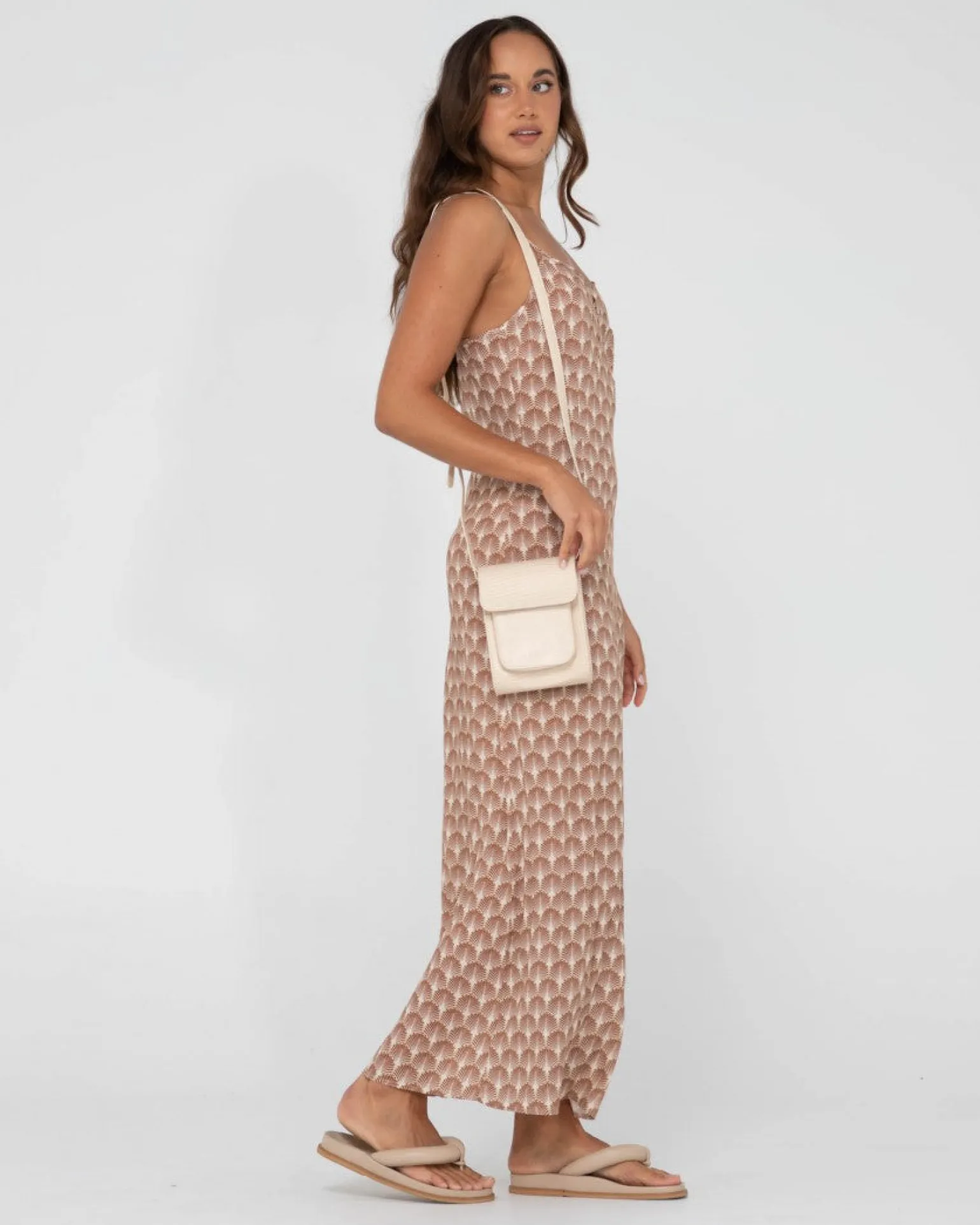 Vestido Largo Con Aberturas Y Estampado Panama>Rusty Discount