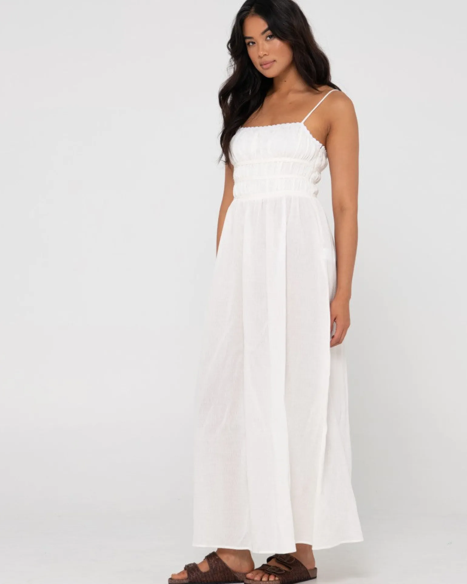 Vestido Largo Fruncido Coco>Rusty New