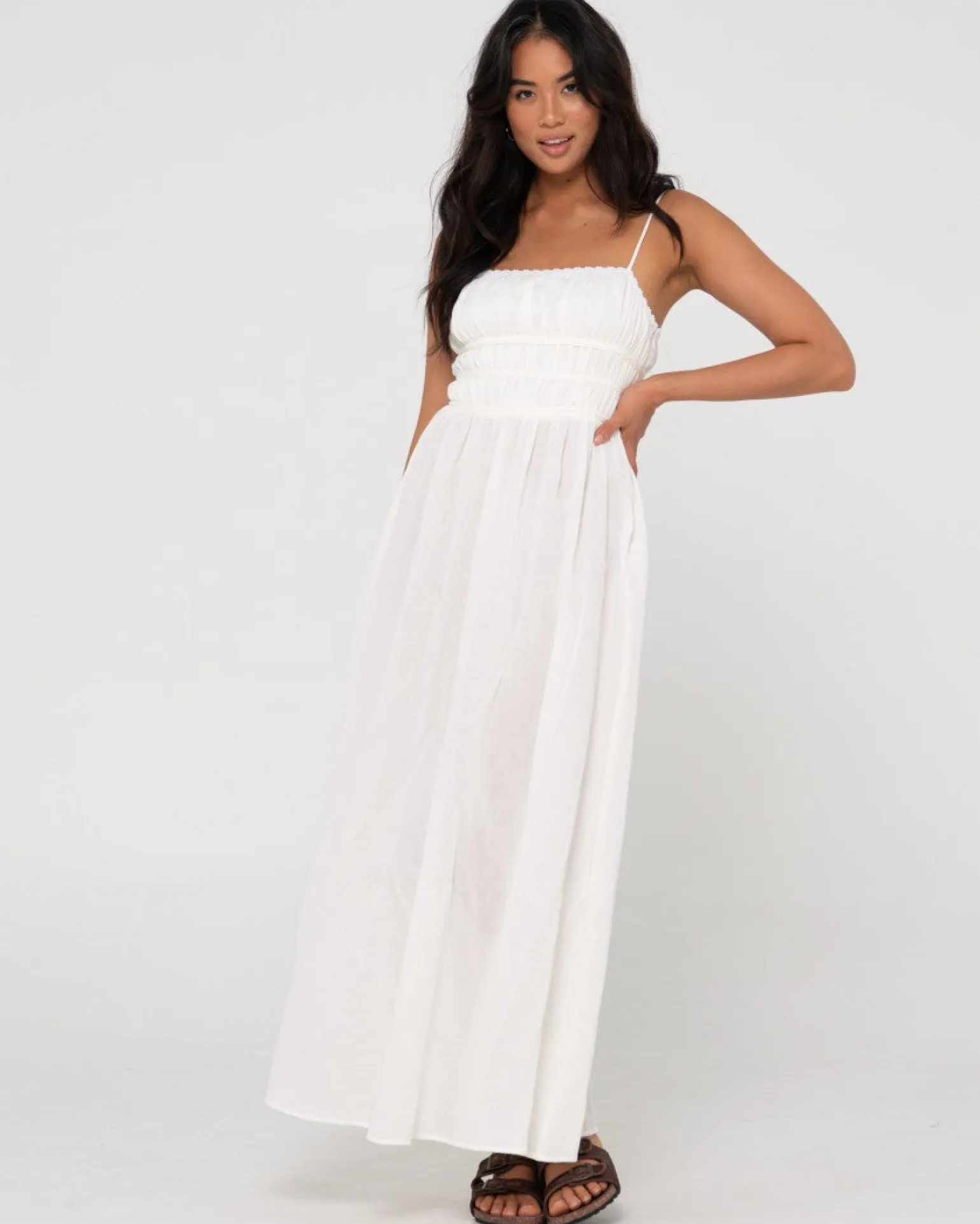 Vestido Largo Fruncido Coco>Rusty Best