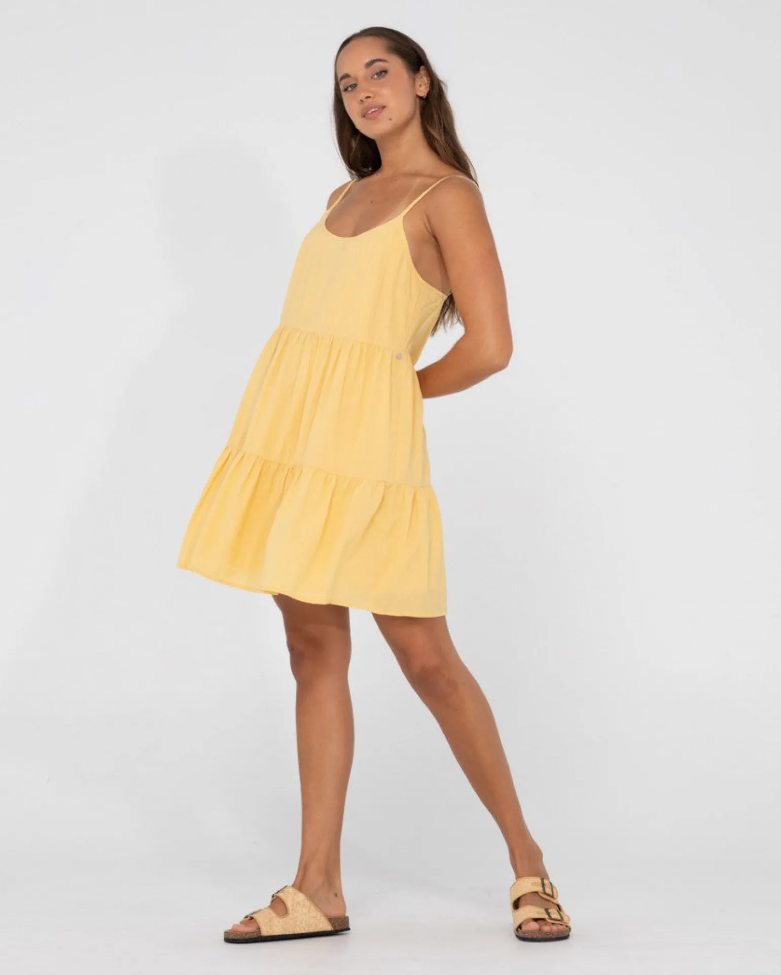 Vestido Lencero Escalonado Heather>Rusty Cheap