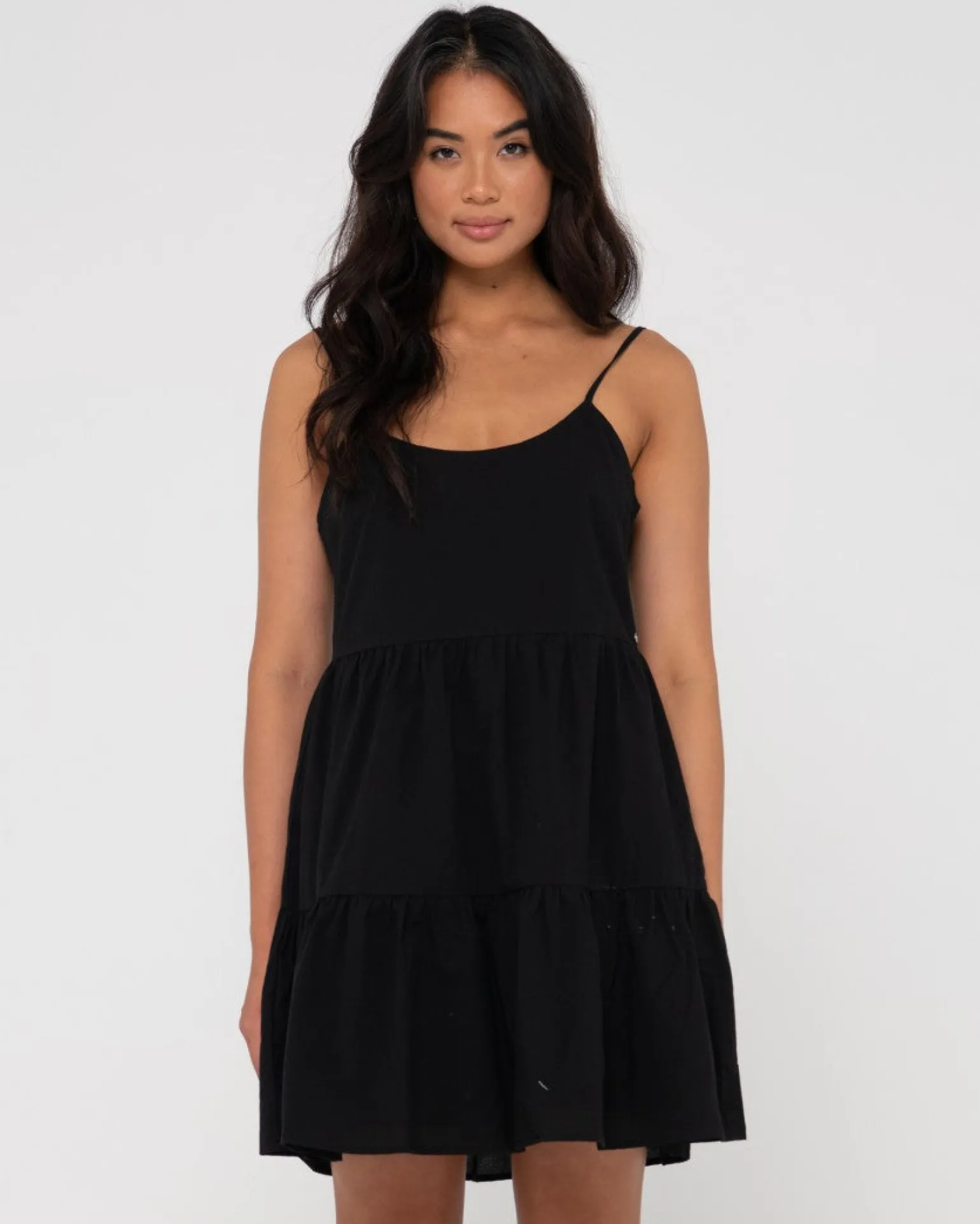 Vestido Lencero Escalonado Heather>Rusty Best Sale