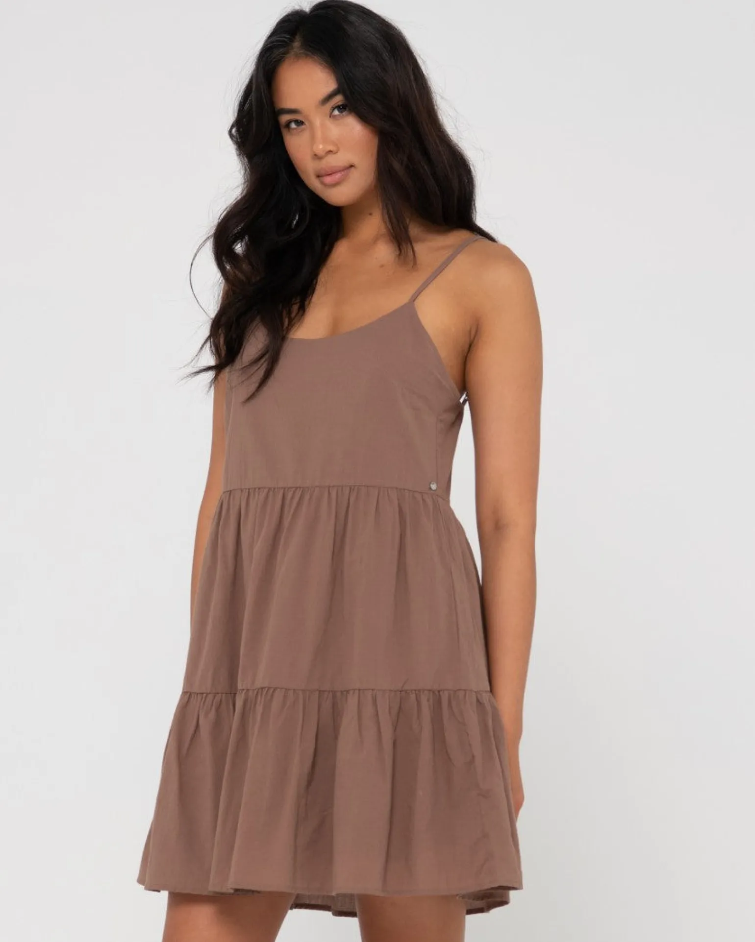 Vestido Lencero Escalonado Heather>Rusty Online